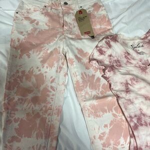 Levi's Pink Tie-Dye Jeans bundle with Top...TOP  Sold  seperate.